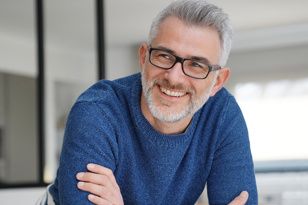 middle aged man smiling